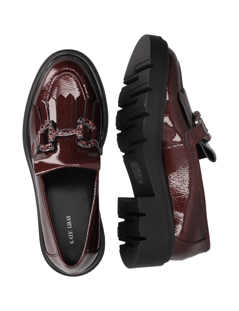 Kate-Gray-Lackleder-Slipper-rot