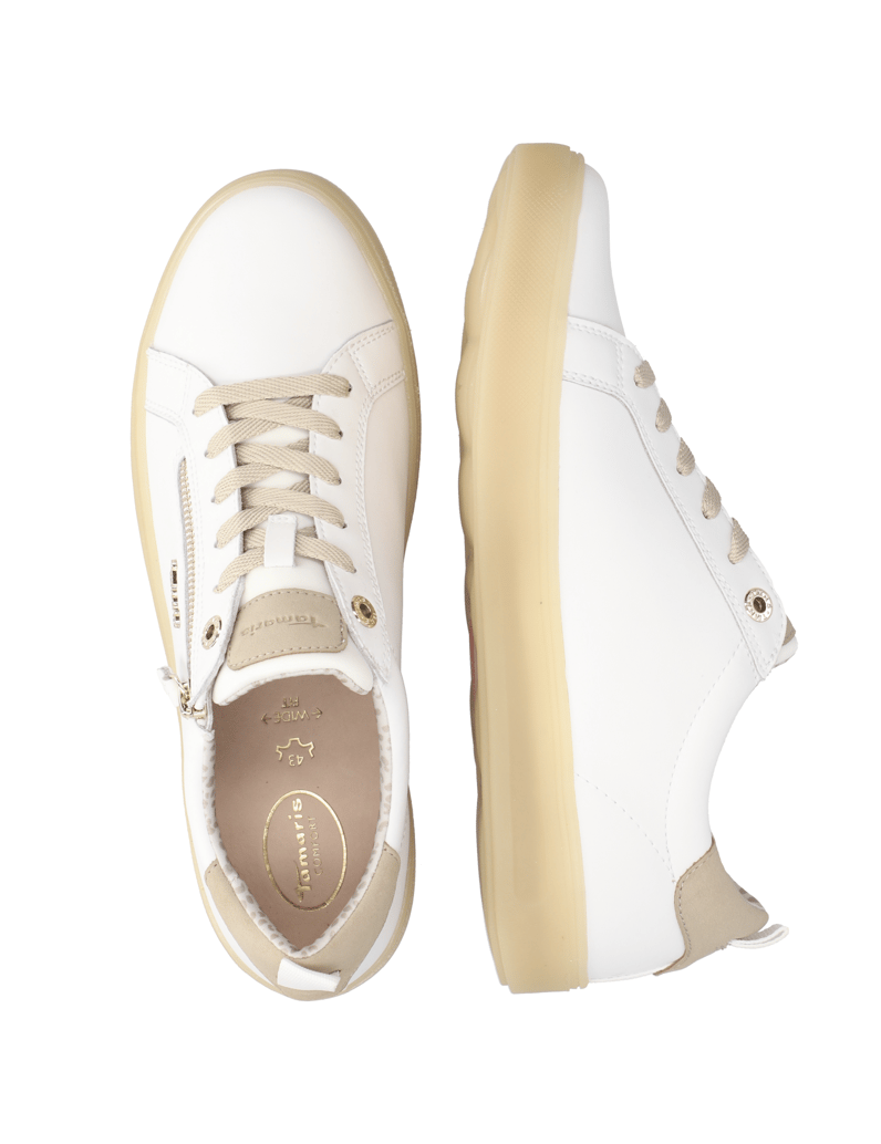 TAMARIS-Comfort-Lederkombination-Sneaker-weiss