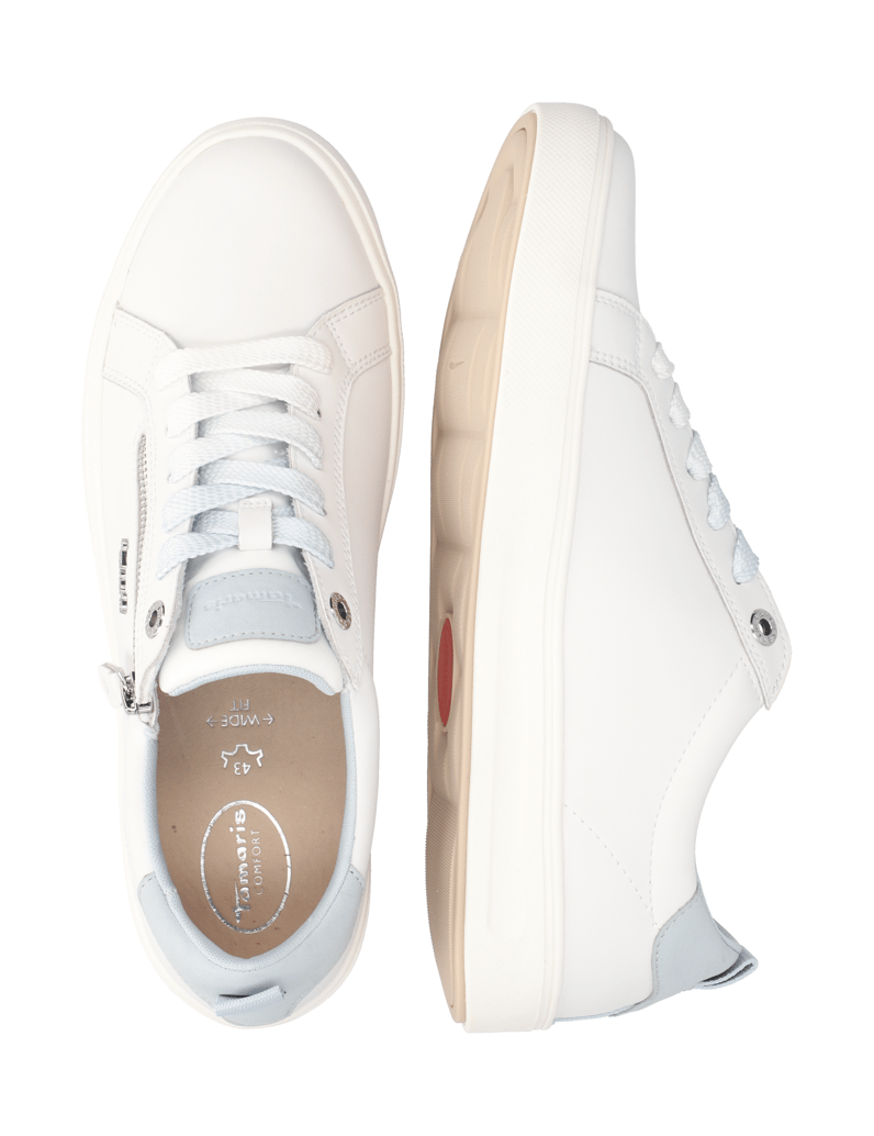TAMARIS-Comfort-Lederkombination-Sneaker-weiss
