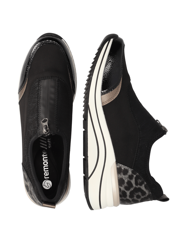 Remonte-Textil-Slipper-sportiv-schwarz