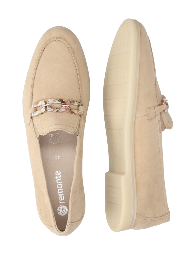 Remonte-Veloursleder-Slipper-beige