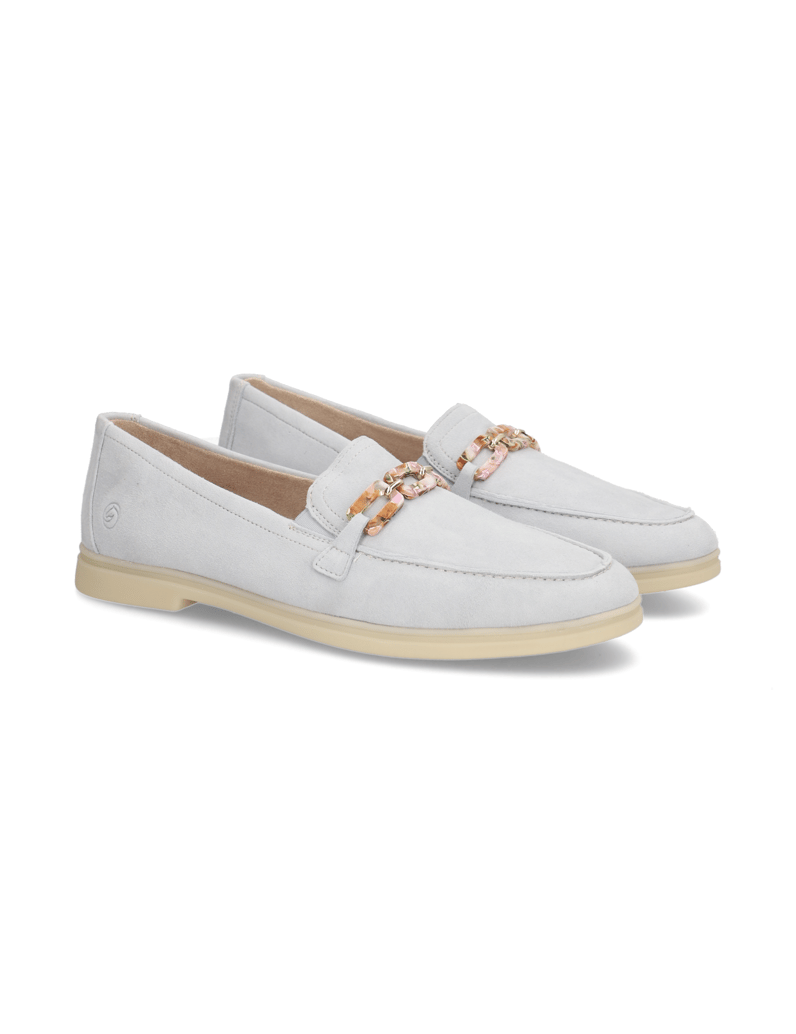 Remonte-Veloursleder-Slipper-beige