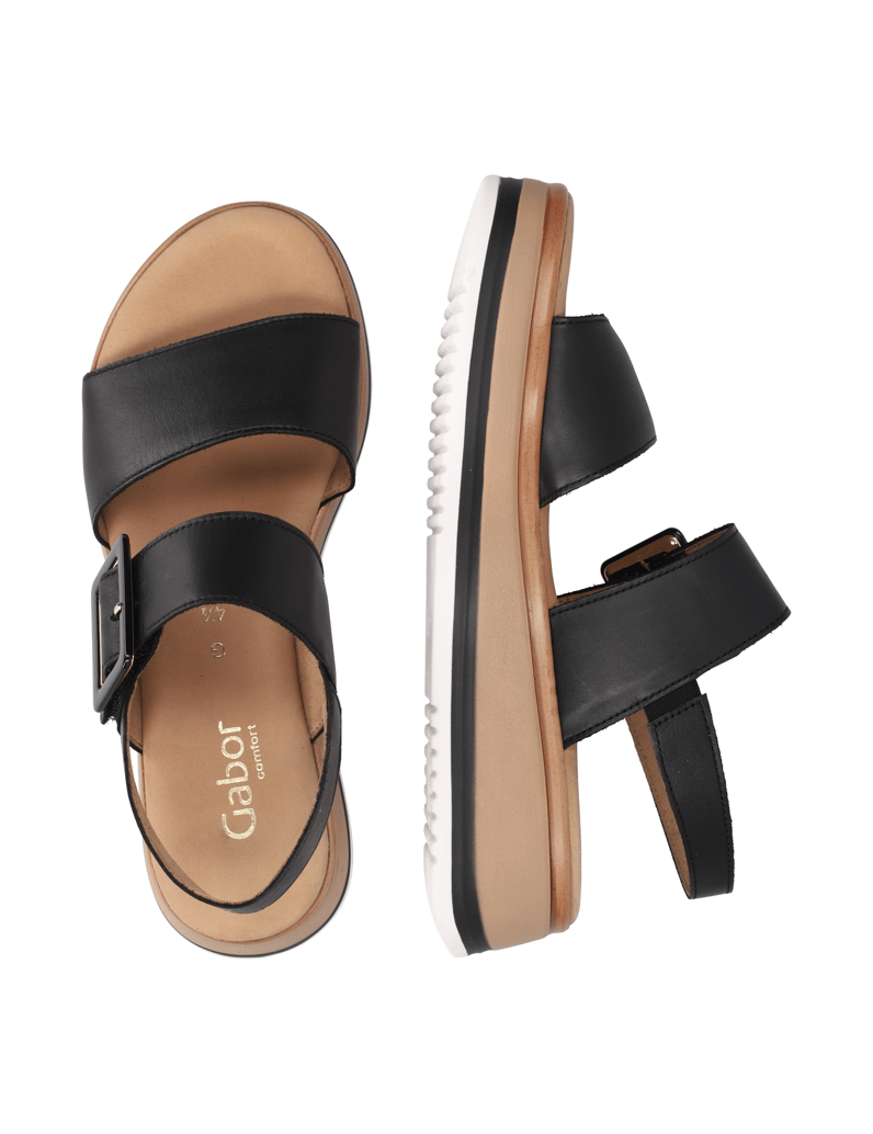 Gabor-Glattleder-Sandale-schwarz