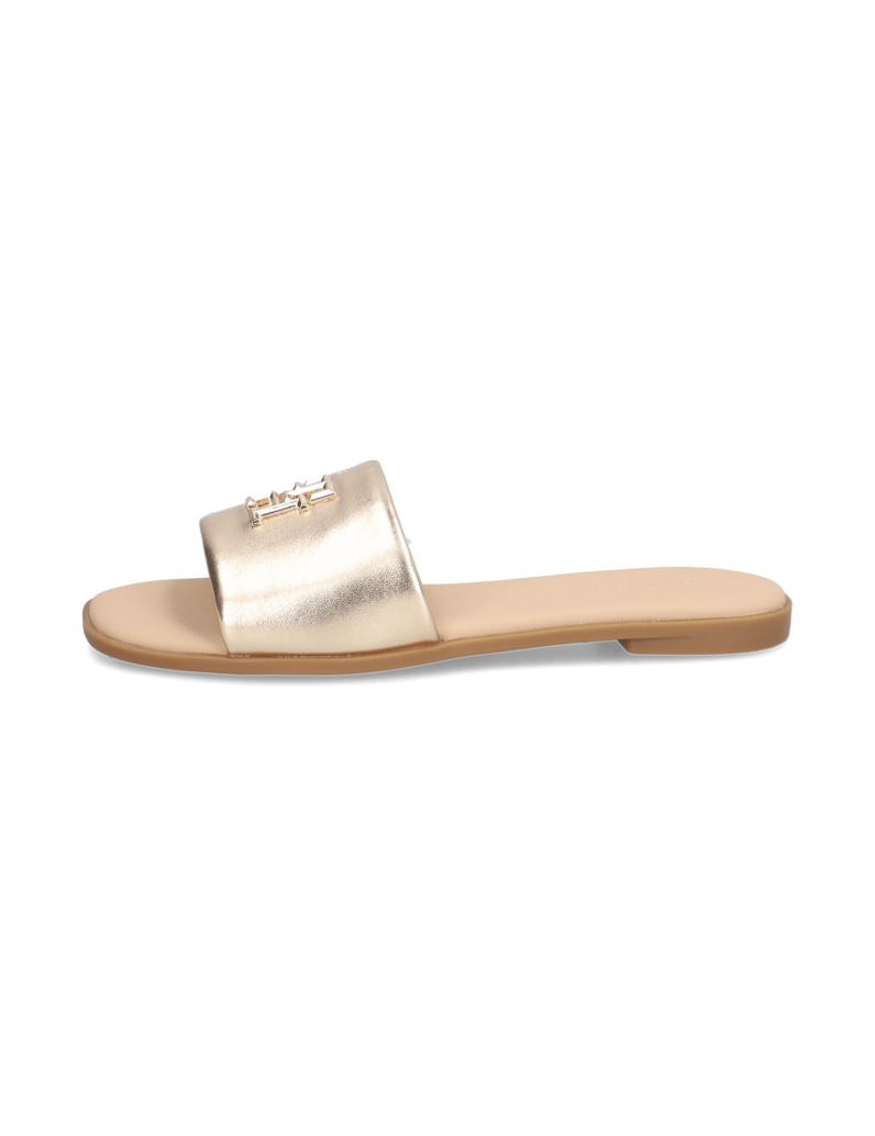 Tommy-Hilfiger-TH-LOGO-HW-METALLIC-LEATHER-MULE-gold