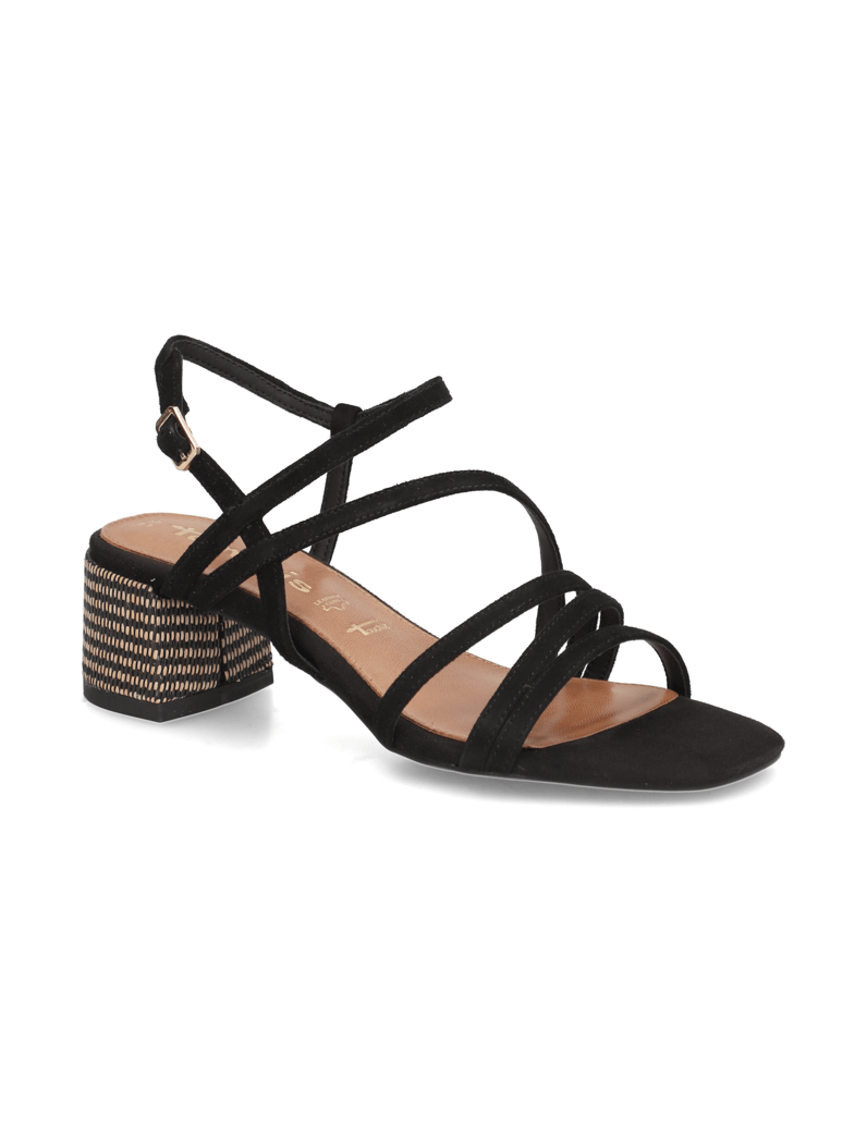 TAMARIS-Veloursleder-Sandale-schwarz