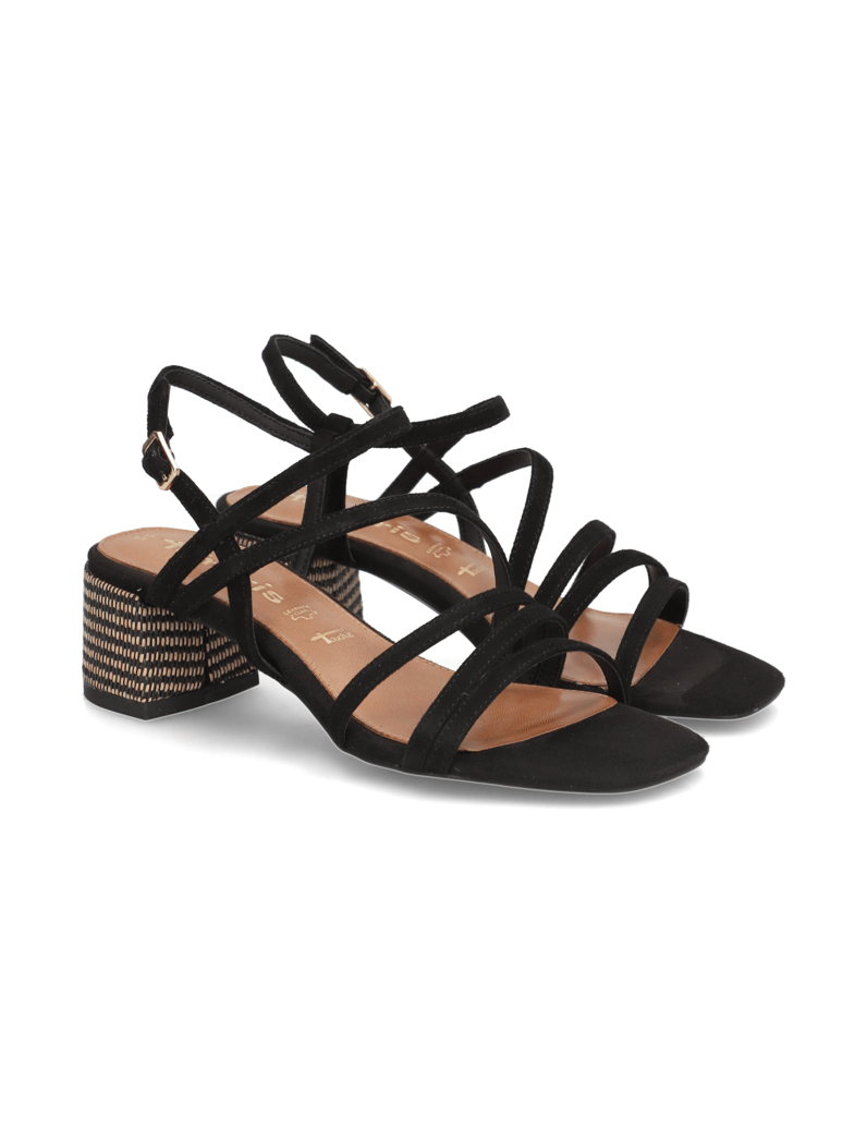 TAMARIS-Veloursleder-Sandale-schwarz
