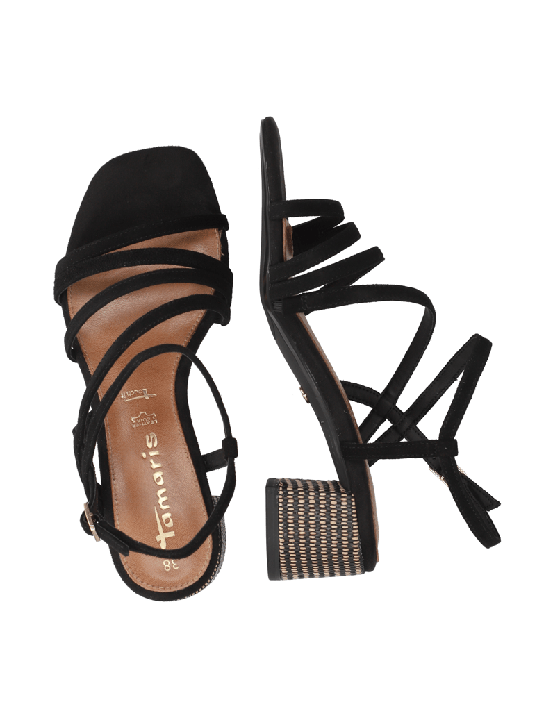 TAMARIS-Veloursleder-Sandale-schwarz