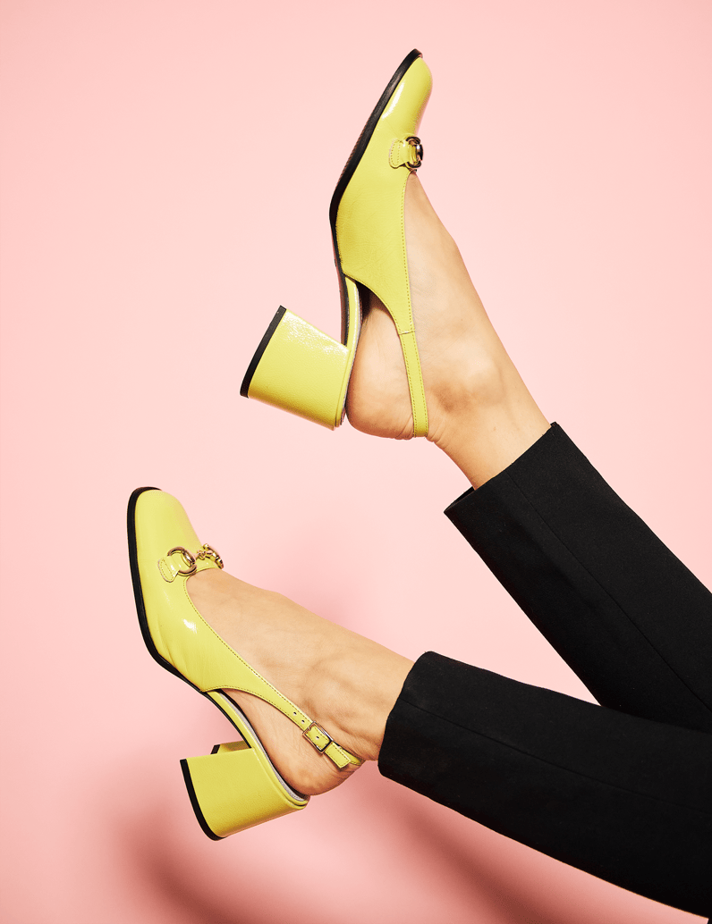 Kate-Gray-Lackleder-Slingpumps-gelb