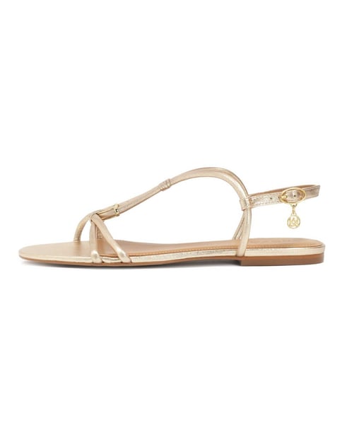 Bequeme goldene Sandalen mit Metallverzierung