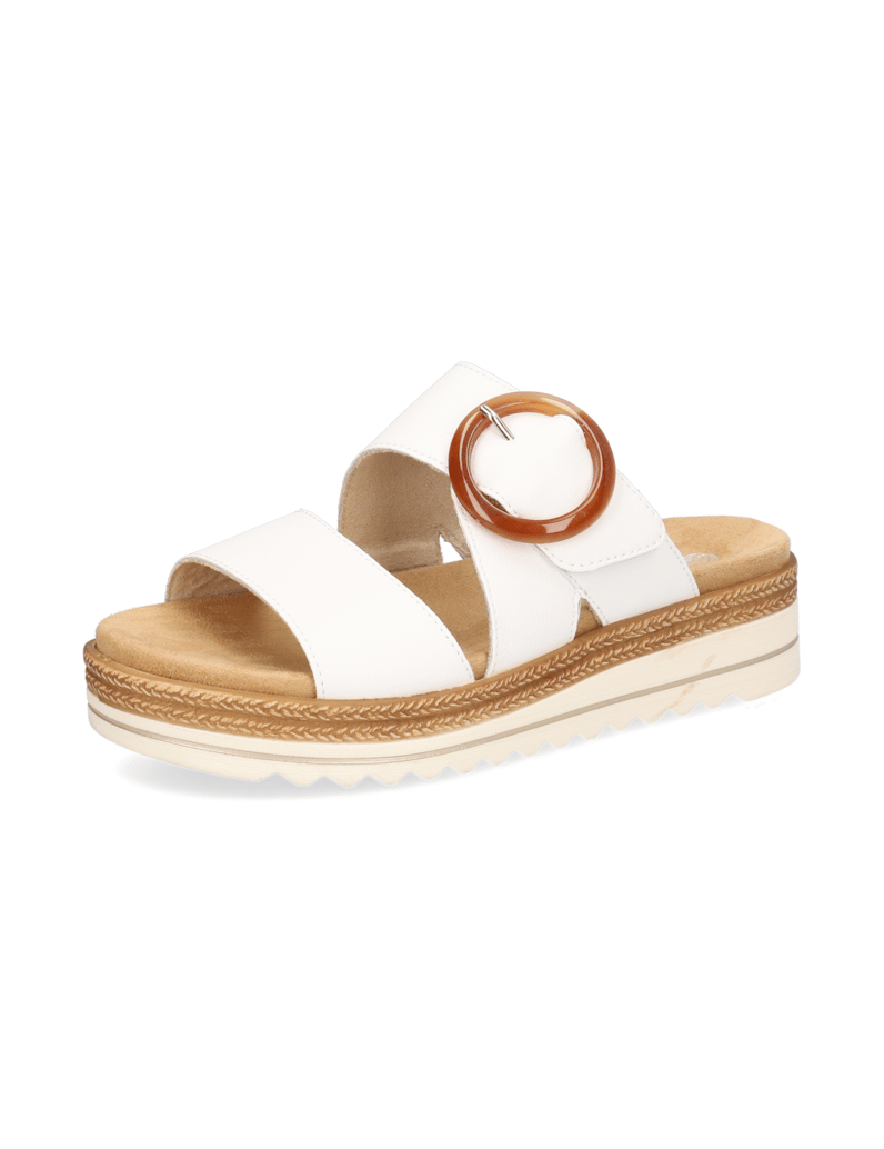 Remonte-Glattleder-Pantoffel-weiss