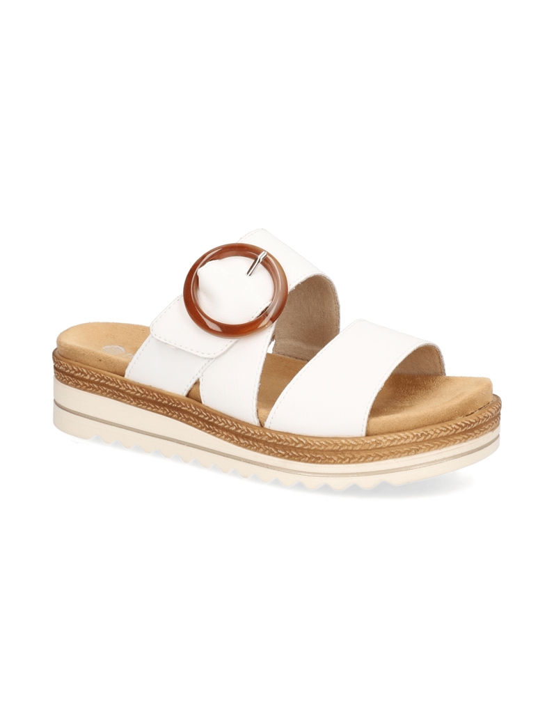 Remonte-Glattleder-Pantoffel-weiss