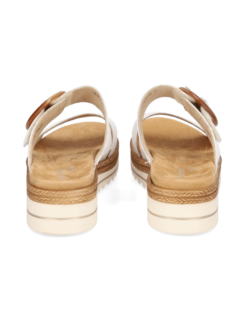 Remonte-Glattleder-Pantoffel-weiss