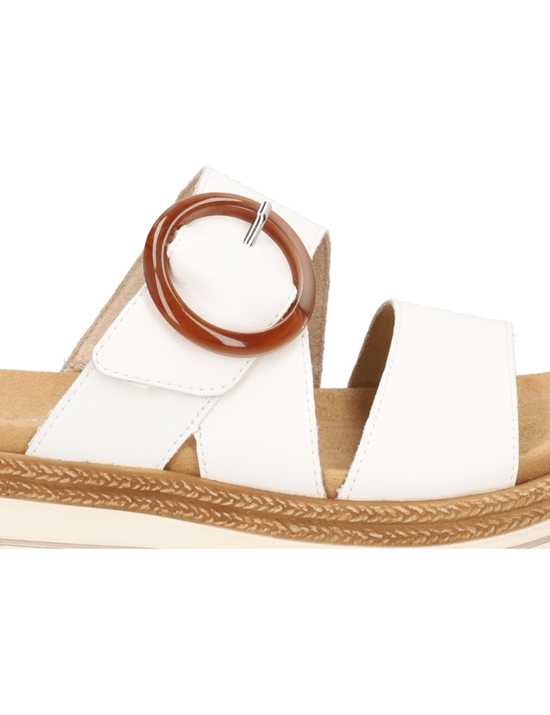 Remonte-Glattleder-Pantoffel-weiss