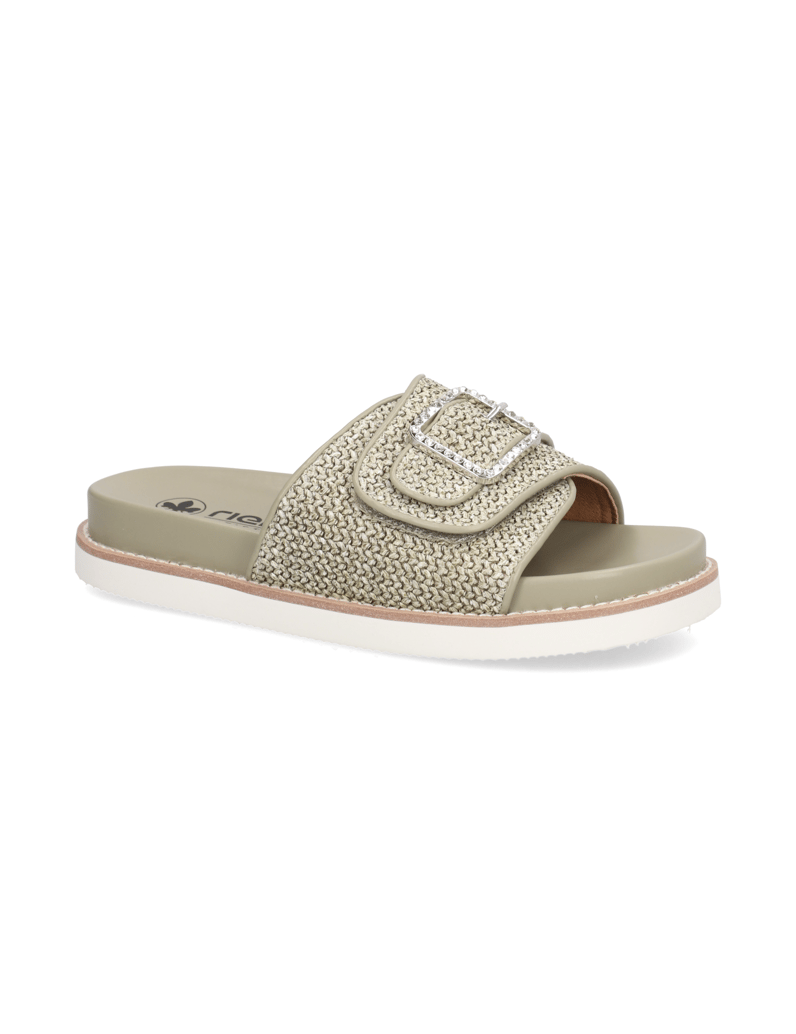 Rieker-Textil-Pantoffel-grün