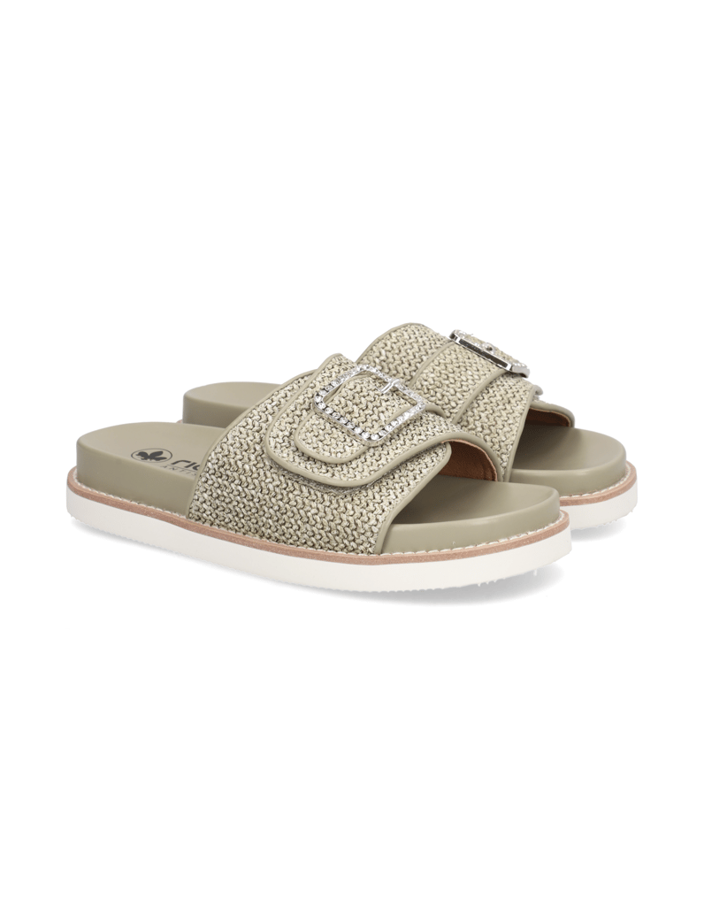 Rieker-Textil-Pantoffel-grün