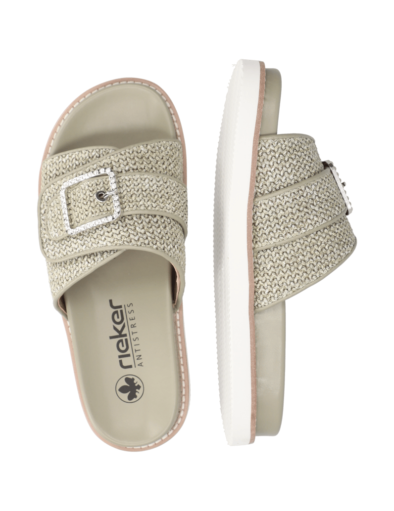 Rieker-Textil-Pantoffel-grün