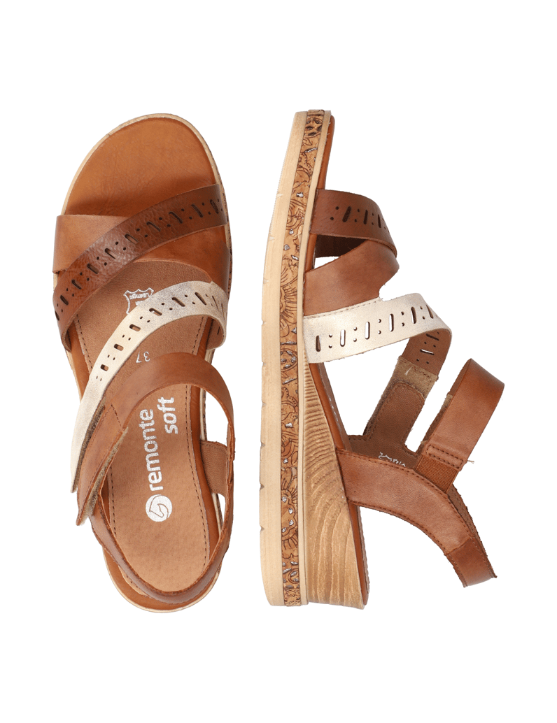 Remonte-Lederkombination-Keilsandale