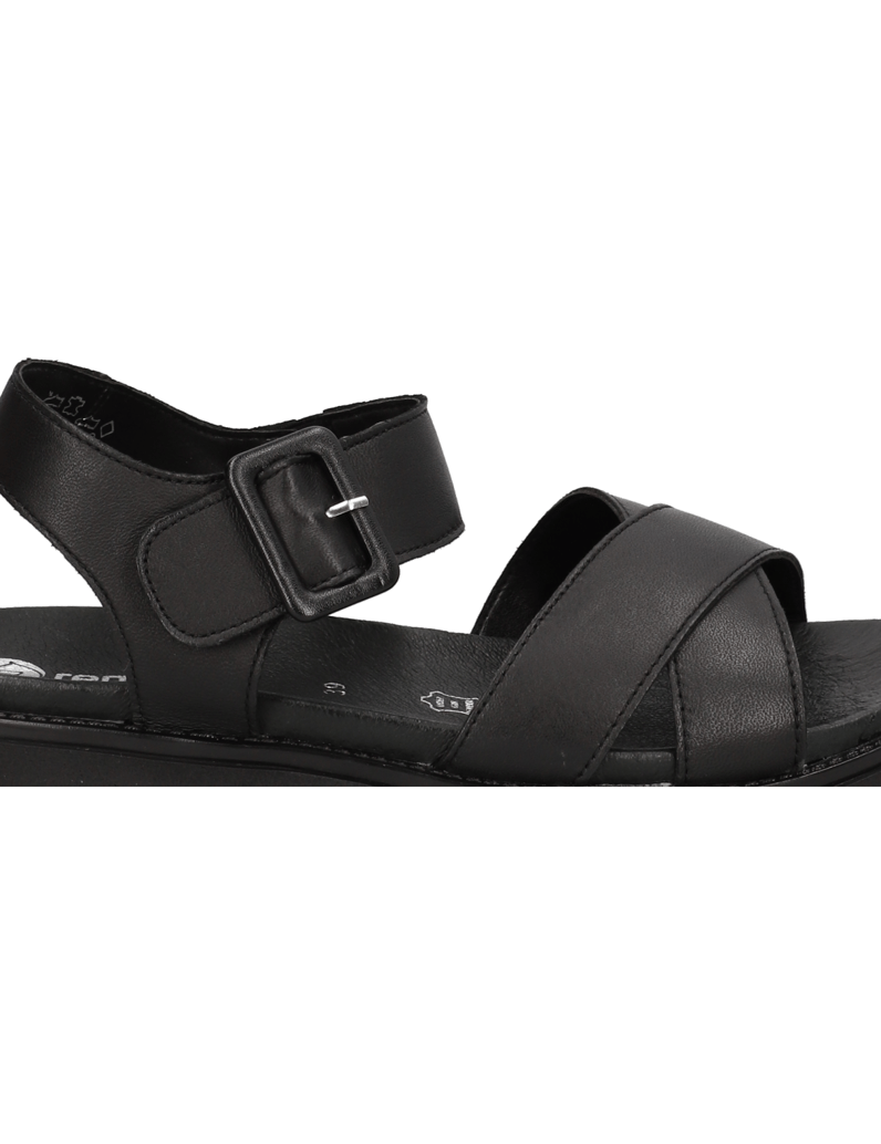 Remonte-Glattleder-Sandale-schwarz