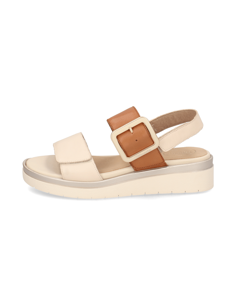 TAMARIS-Comfort-Glattleder-Keilsandale-beige