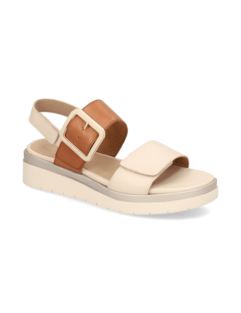TAMARIS-Comfort-Glattleder-Keilsandale-beige