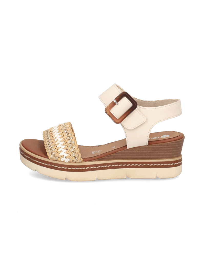 Remonte-Lederkombination-Keilsandale-beige