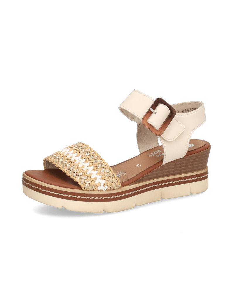 Remonte-Lederkombination-Keilsandale-beige
