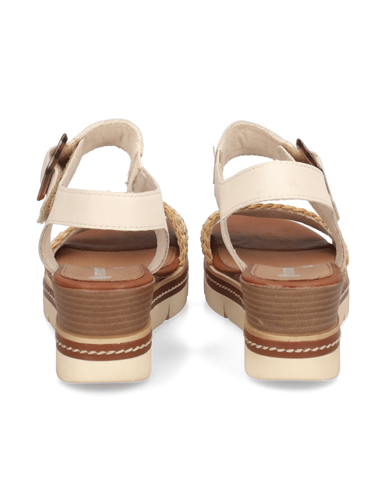 Remonte-Lederkombination-Keilsandale-beige