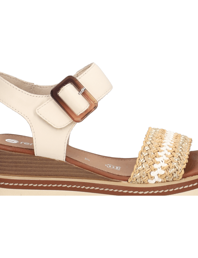 Remonte-Lederkombination-Keilsandale-beige