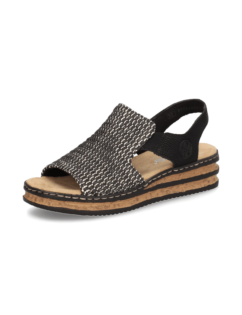 Rieker-Textil-Sandale-schwarz