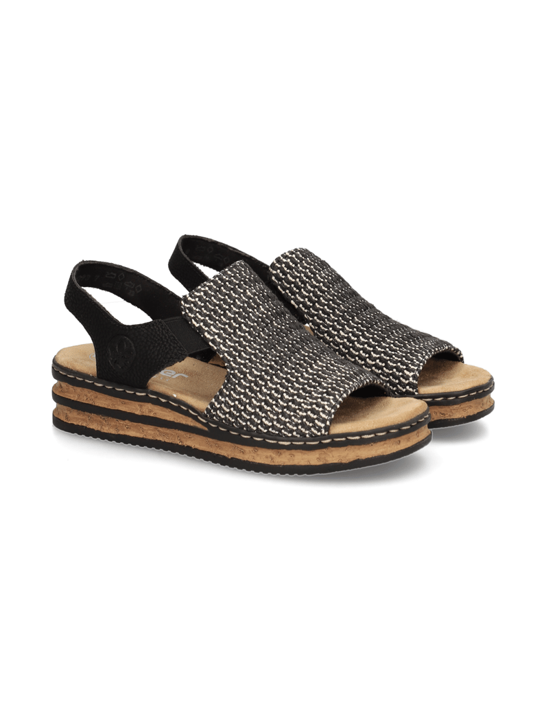 Rieker-Textil-Sandale-schwarz