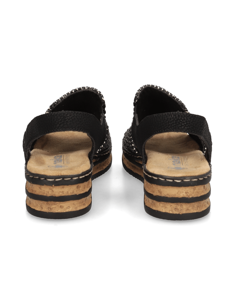 Rieker-Textil-Sandale-schwarz