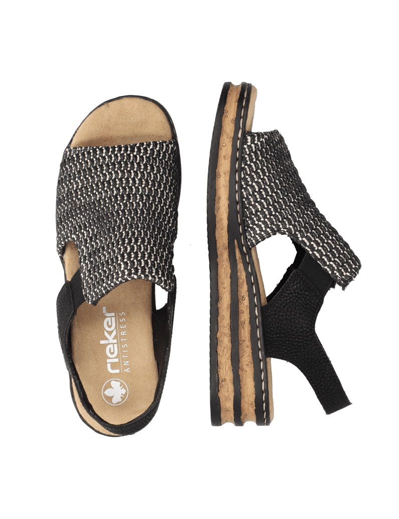 Rieker-Textil-Sandale-schwarz