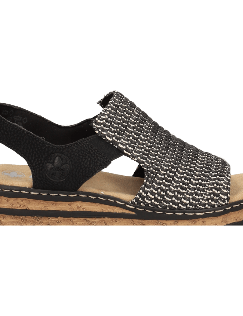 Rieker-Textil-Sandale-schwarz