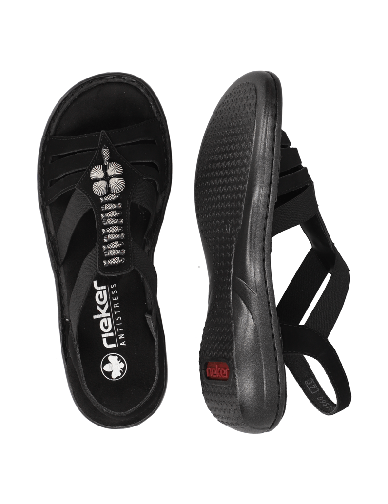 Rieker-Lederimitat-Sandale-schwarz