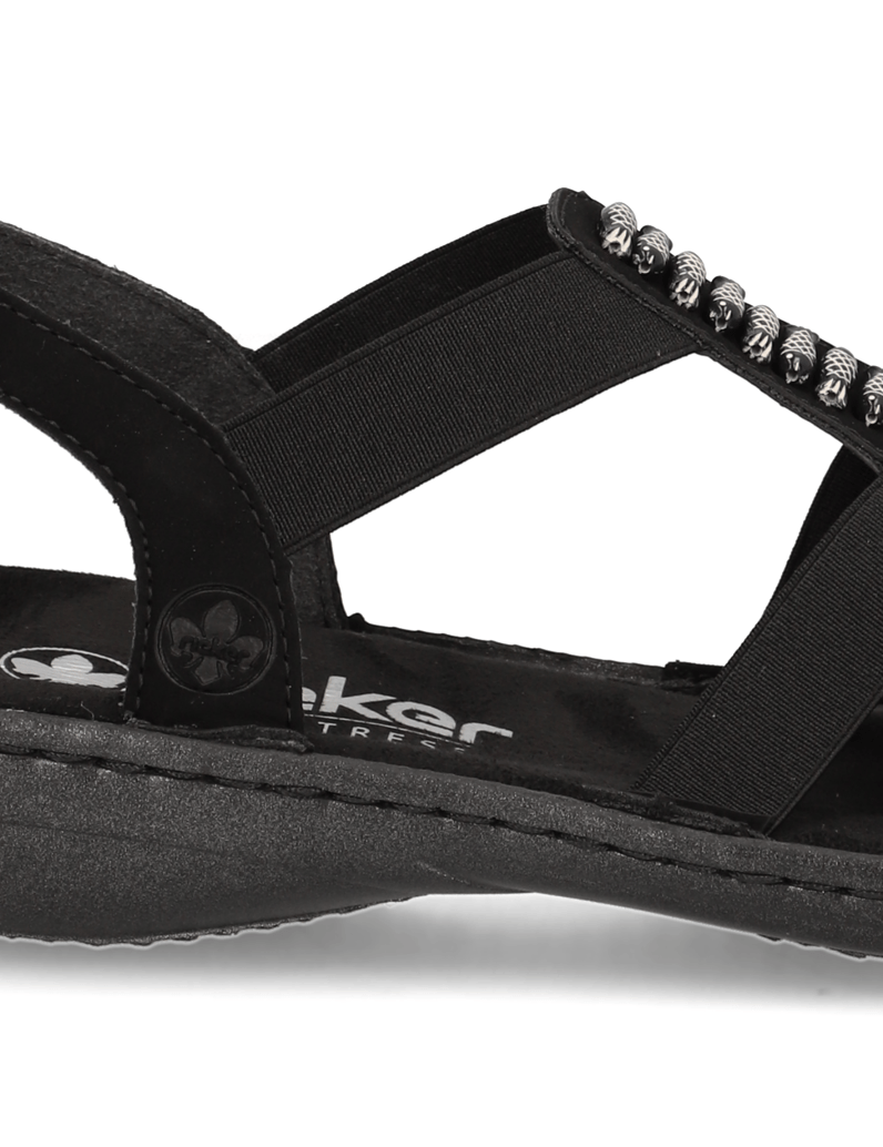 Rieker-Lederimitat-Sandale-schwarz