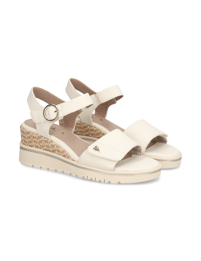 DELKA-Keilsandale-beige