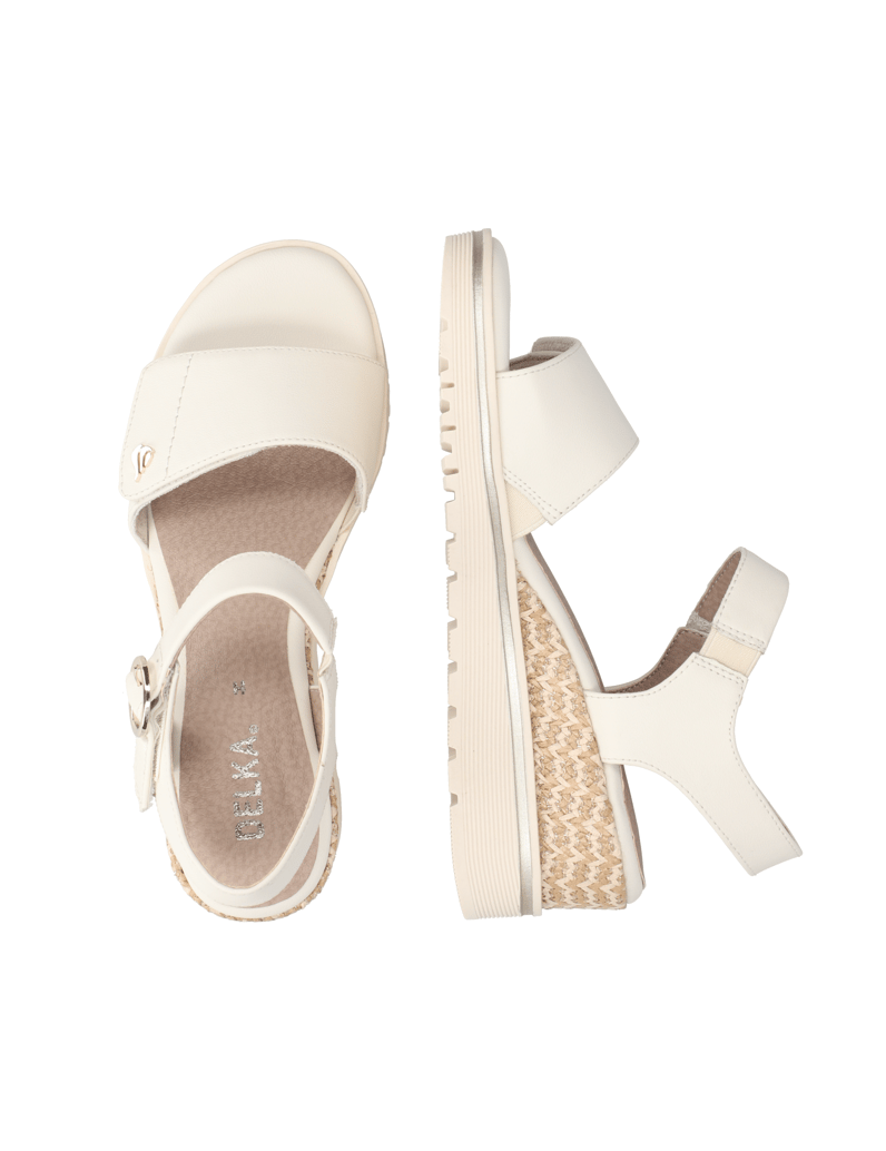 DELKA-Keilsandale-beige
