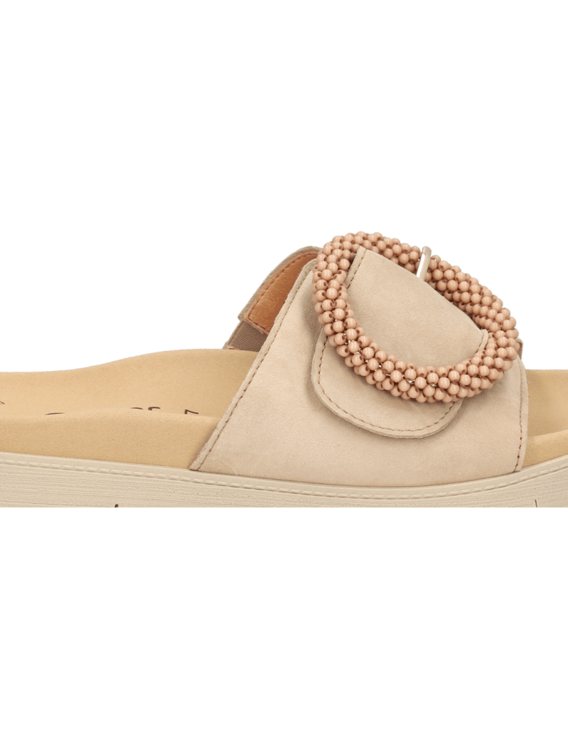 Gabor-Veloursleder-Pantoffel-beige