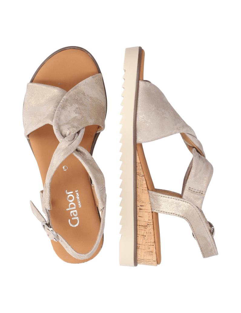 Gabor-Veloursleder-Sandale-silber