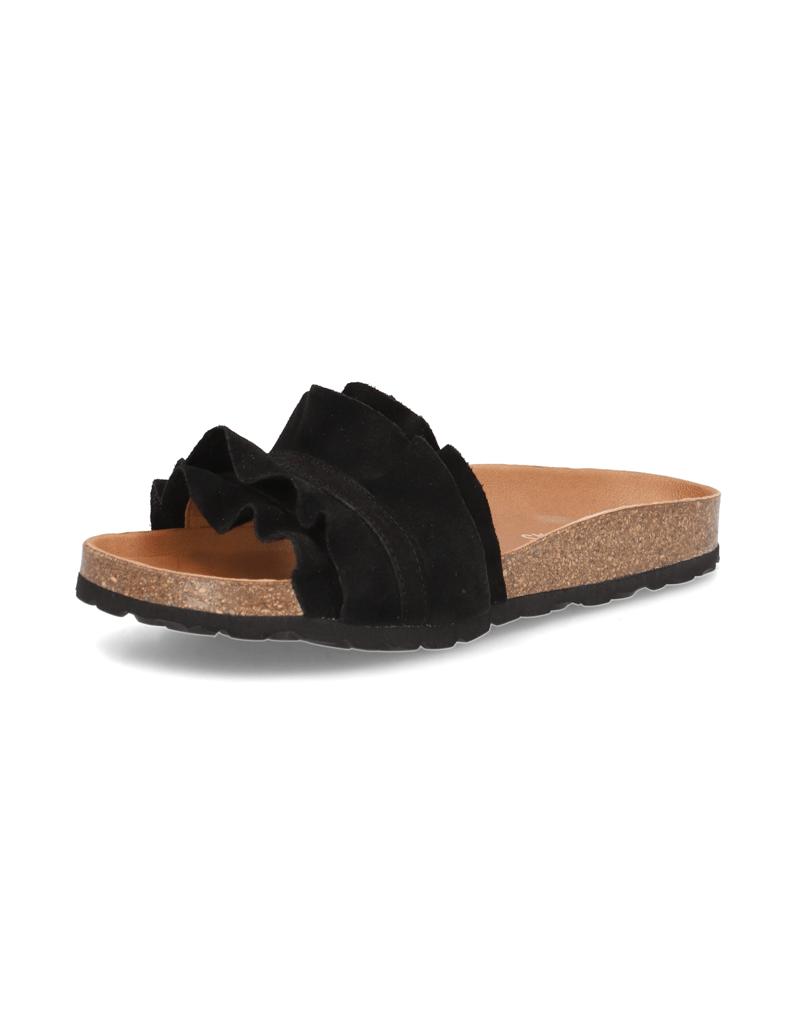 Verbenas-Veloursleder-Pantoffel-schwarz