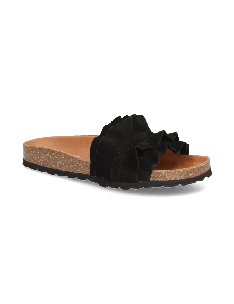 Verbenas-Veloursleder-Pantoffel-schwarz