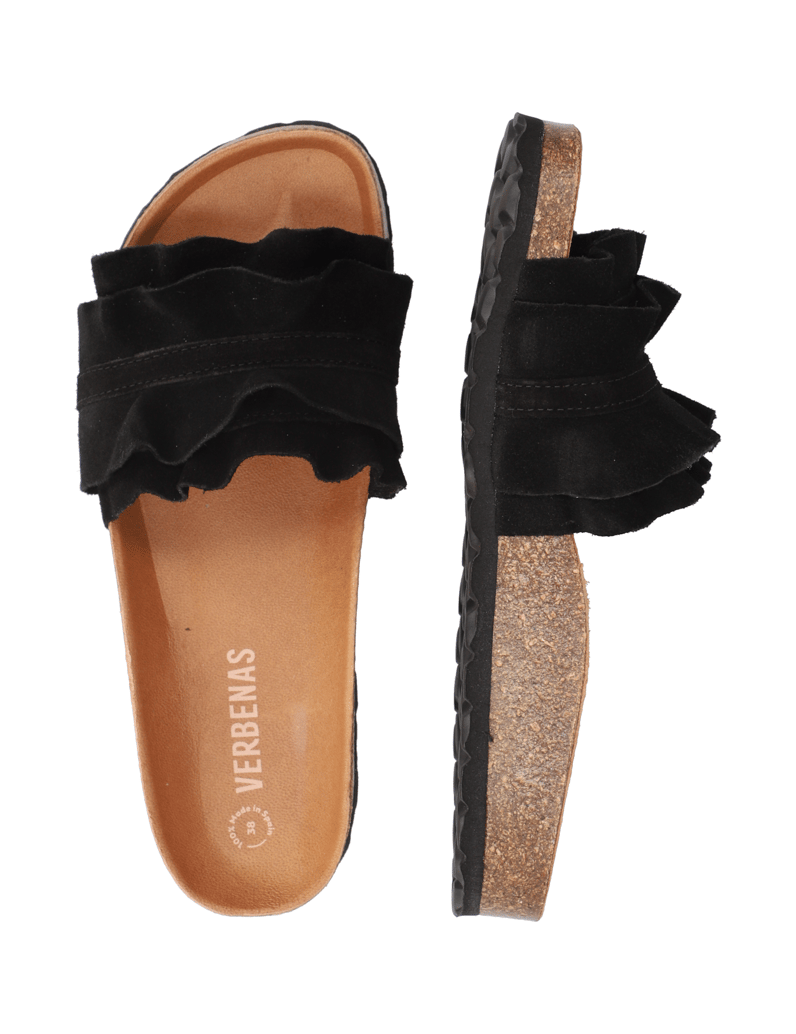 Verbenas-Veloursleder-Pantoffel-schwarz