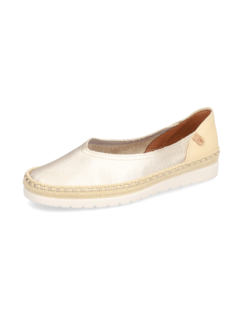 Verbenas-Glattleder-Slipper-sportiv-gold