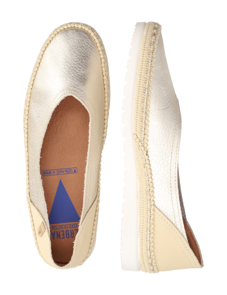 Verbenas-Glattleder-Slipper-sportiv-gold