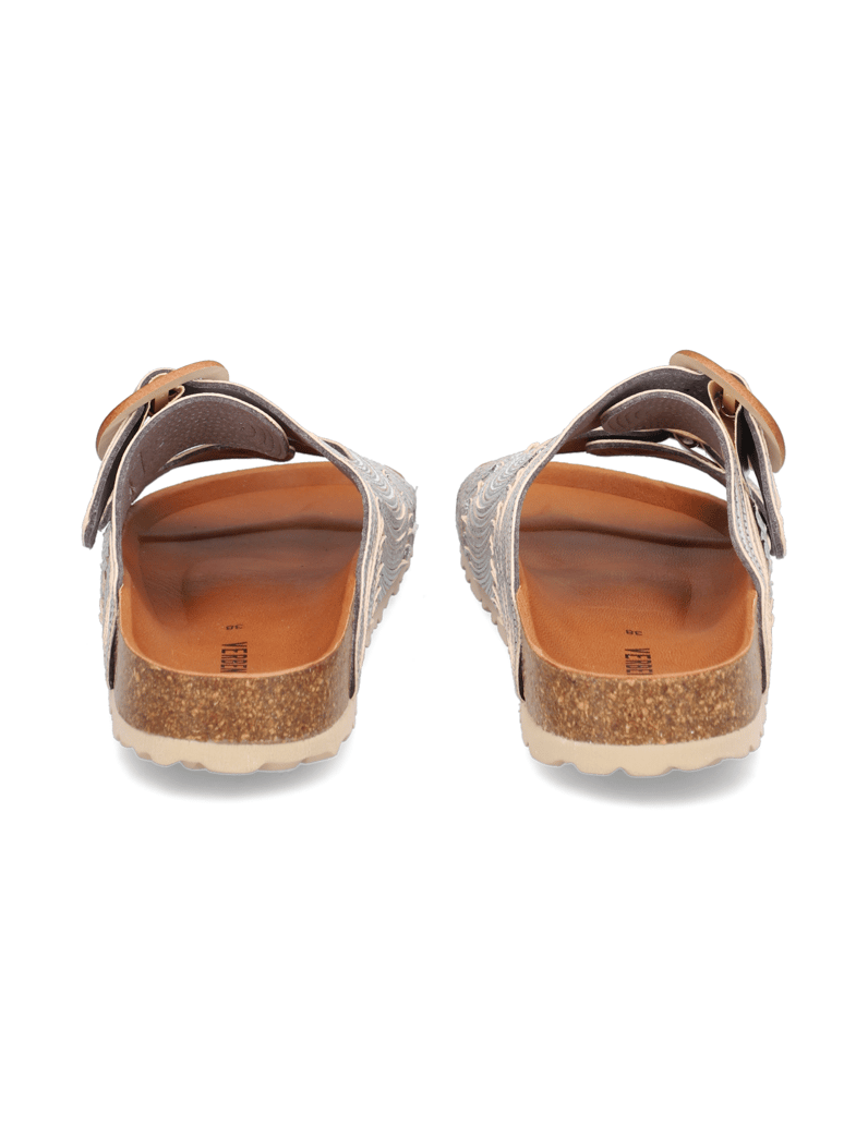 Verbenas-Textil-Pantoffel-silber