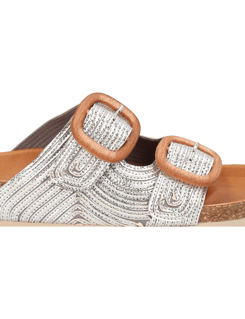 Verbenas-Textil-Pantoffel-silber