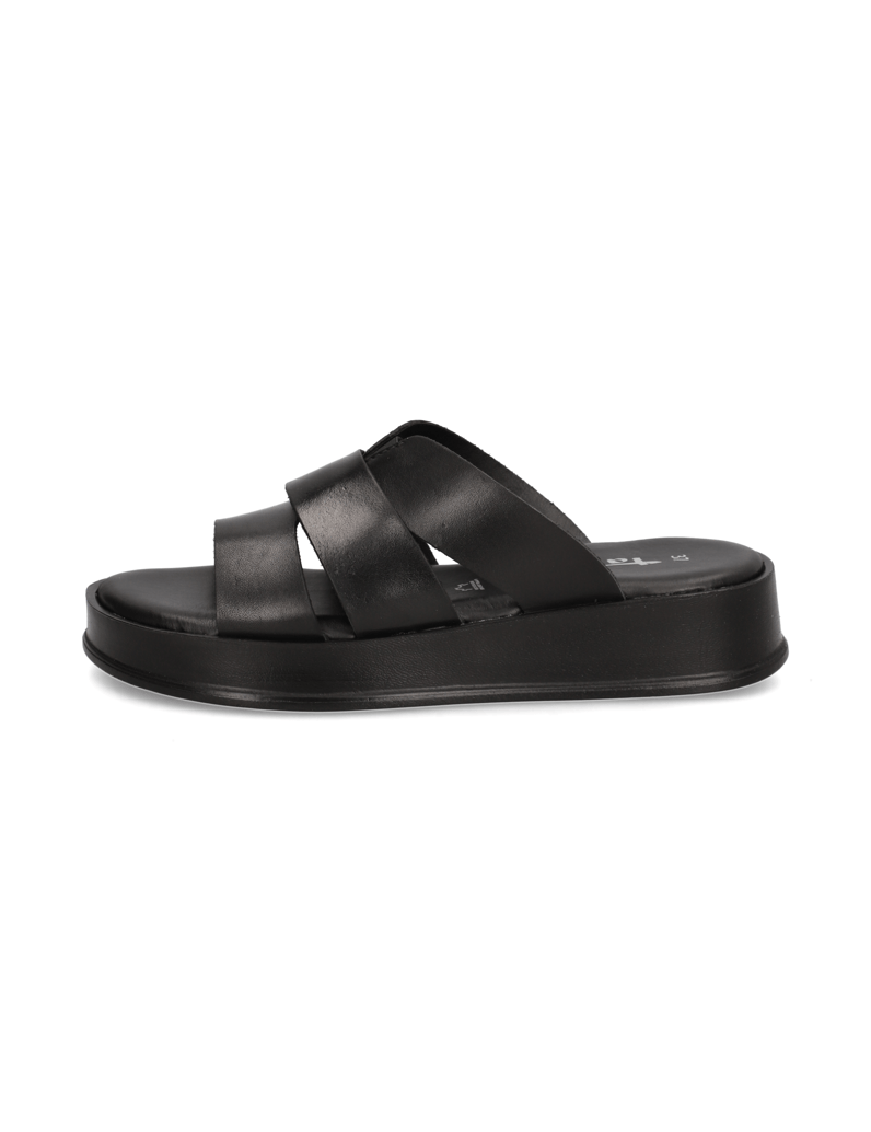 TAMARIS-Glattleder-Pantoffel-schwarz