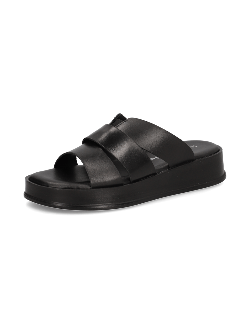 TAMARIS-Glattleder-Pantoffel-schwarz
