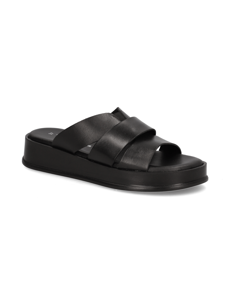 TAMARIS-Glattleder-Pantoffel-schwarz