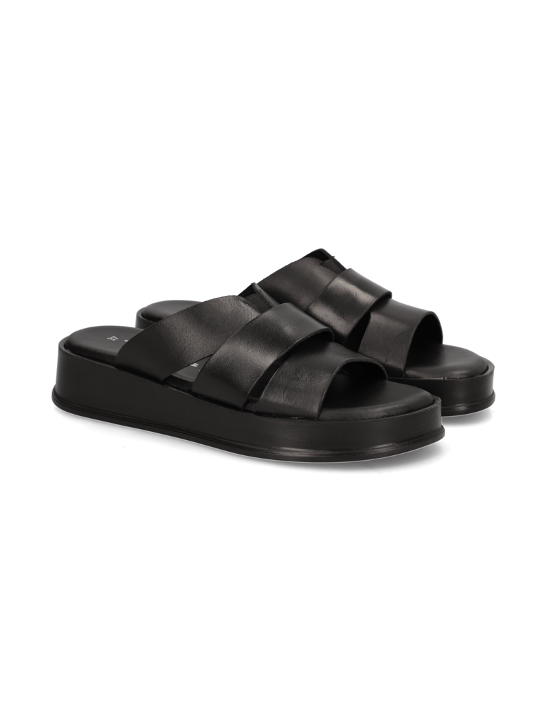 TAMARIS-Glattleder-Pantoffel-schwarz